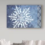 The Holiday Aisle® 'Cristal De Glace' Graphic Art Print on Wrapped Canvas in Blue/White | 12 H x 19 W x 2 D in | Wayfair