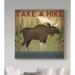 Millwood Pines 'Take a Hike Moose' Graphic Art Print on Wrapped Canvas in Black | 35 H x 35 W x 2 D in | Wayfair 51C62B644B2F44E89D3D8D8361CFCA71