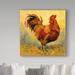 Fleur De Lis Living 'Rooster Rules' Acrylic Painting Print on Wrapped Canvas in Brown/Orange/Yellow | 18 H x 18 W x 2 D in | Wayfair