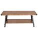 Gracie Oaks Mikesha Coffee Table Wood/Metal in Brown | 16.5 H x 43.5 W x 24 D in | Wayfair 9305FEDB9A134EAA91DFE00D3AA2DEB6