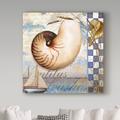 Highland Dunes Shell Dreams Ii by Art Licensing Studio - Graphic Art Print on Canvas Canvas | 24 H x 24 W x 2 D in | Wayfair