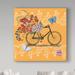 August Grove® 'Flower Market Bicycle' Acrylic Painting Print on Wrapped Canvas in Brown/Orange/Yellow | 18 H x 18 W x 2 D in | Wayfair