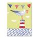 Breakwater Bay 'Coastal Bird I Flags' Graphic Art Print on Wrapped Canvas in Blue/Red | 24 H x 18 W x 2 D in | Wayfair