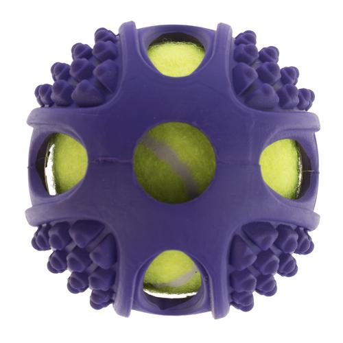 Hundespielzeug Gummi-Tennis-Ball 2in1 - 1 Stück (Ø 6 cm)