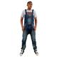 Streetwear Premium Drop Crotch Carrot Arc Jumpsuit Dungarees Vintage Wash, Blue Vintage, XL