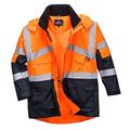Portwest 2-farbige atmungsaktive Warnschutzjacke, Größe: XL, Farbe: Orange/Marine, S760ONRXL