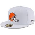 Men's New Era White Cleveland Browns Omaha 59FIFTY Fitted Hat