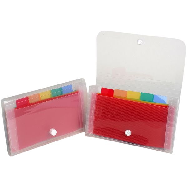 EXACOMPTA 5x Ordnungsmappe »Crystal« mit je 6 farbigen Fächern transparent, 18x11 cm Image