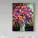 Astoria Grand 'Springtime Flowers 1' Acrylic Painting Print on Wrapped Canvas in Black/Pink/Red | 24 H x 18 W x 2 D in | Wayfair