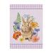 August Grove® 'Sunny Bunny II Checker Border Purple' Acrylic Painting Print on Wrapped Canvas in Brown/Gray | 24 H x 18 W x 2 D in | Wayfair