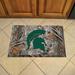 FANMATS Michigan State University 30 in. x 19 in. Non-Slip Outdoor Door Mat Rubber in Brown/Green | 19 W x 30 D in | Wayfair 19193