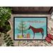 The Holiday Aisle® Sasha Hinny Horse Donkey Christmas Non-Slip Outdoor Door Mat Synthetics | Rectangle 1'6 x 2'3" | Wayfair