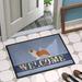 East Urban Home Australian Shepherd Dog Welcome 27 in. x 18 in. Non-Slip Outdoor Door Mat Synthetics | 27" L x 18" W | Wayfair