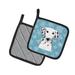 The Holiday Aisle® The Holiday Aisle Ashlynn Dalmatian Potholder Polyester in Blue/White | 7.5 W in | Wayfair 83931684C5C0464FA64C948BEC05AF6E