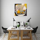 Ebern Designs 'Soleil Intã©Rieur' Acrylic Painting Print on Wrapped Canvas in Black | 18 H x 18 W x 1.5 D in | Wayfair