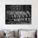 World Menagerie 'Zebras Reflection' Photographic Print on Wrapped Canvas in Black/White | 15 H x 20 W x 1.5 D in | Wayfair