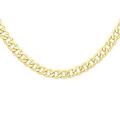 Carissima Gold Unisex 9 ct Yellow Gold 7 mm Diamond Cut Flat Curb Chain Neckalce of Length 61 cm/24 Inch