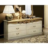 Astoria Grand Alexzander 4 Drawer Double Dresser Wood in Yellow/Brown | 30 H x 68 W x 18 D in | Wayfair AACB902A01C04E59ADF4EE7AF1E0C337