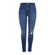 ONLY Damen Skinny Fit Jeans | Stone Wash Stretch Denim Mid Waist | 5-Pocket Destroyed Details ONLBLUSH, Farben:Blau, Größe:M / 32L, Z-Länge:L32