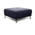 CAVADORE XXL-Hocker Carly / Fußbank fürs Wohnzimmer / Polsterhocker passend zum Ecksofa Carly, 91 x 45 x 91, Webstoff blau