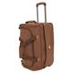 Wheeled Holdall Faux Suede Travel Duffle Mid Size Bag Rolling Luggage H052 Tan