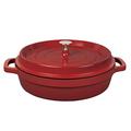 Masterpan Non-Stick Dutch Oven Casserole Dish with Lid 28cm / 3.8L, Induction Ready, Cast Aluminium, Oven & Dishwasher Safe, Red