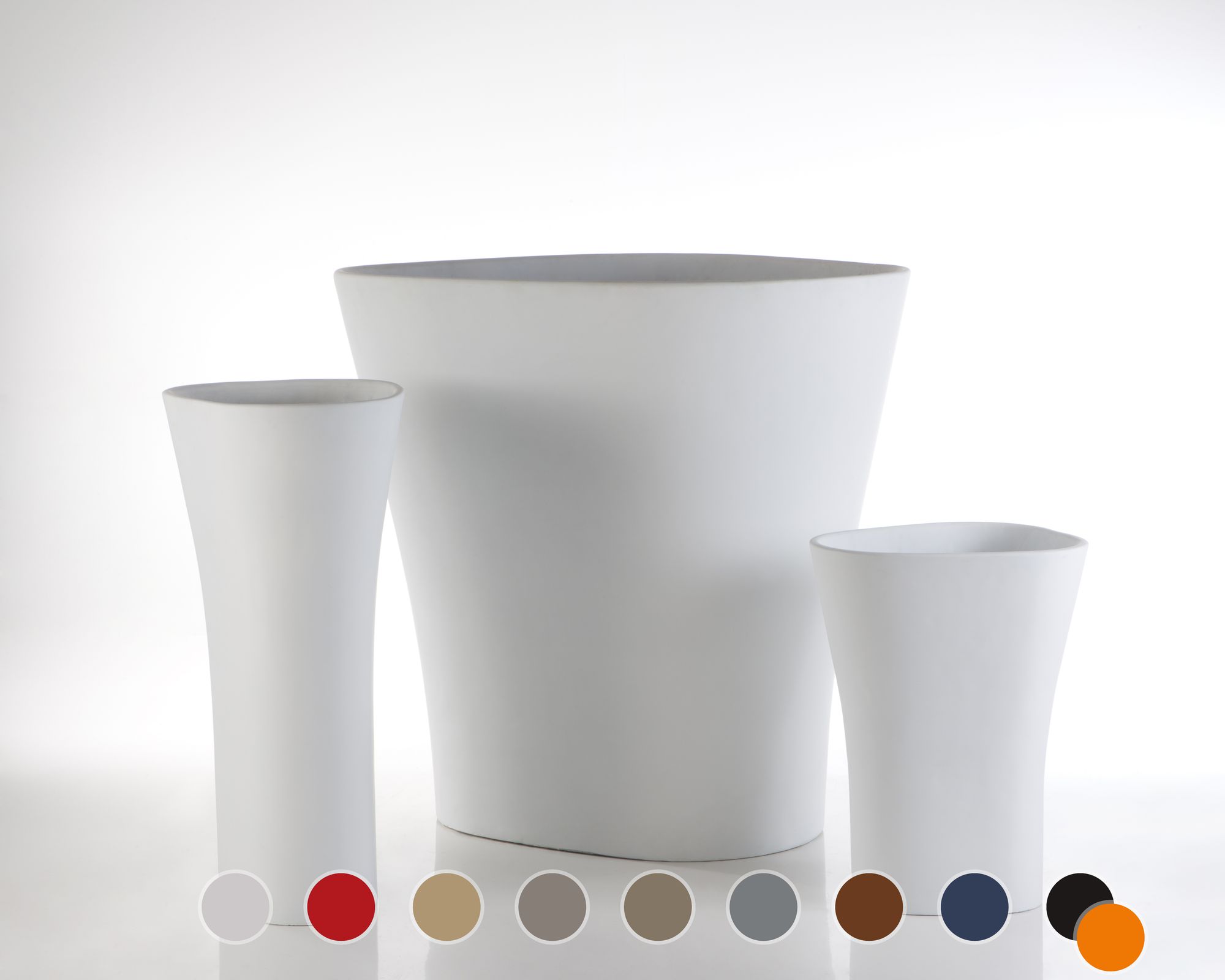 Vondom »BONES« Outdoor Pflanzengefäss XL / Lackiert Hochglanz / Orange / B 35 x H 220 x T 41 cm