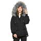 Vieliring New Womens Loose Coat with Hood Waterproof Stain-Resistant Anorak Winter Long Quilted Coat Plus Size 8-24 (DK039-3XL) Black