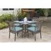 Panama Jack Outdoor Square 4 - Person Outdoor Dining Set Glass/Wicker/Rattan in Gray | 29 H x 35 W x 35 D in | Wayfair PJO-1601-GRY-5DS-CUSH/SU-735