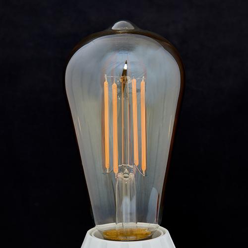 E27 LED-Rustikalampe 6W 500 lm, amber 1.800 K