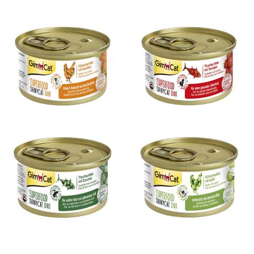 24 x 70g ShinyCat Duo Mixpaket GimCat Katzenfutter nass