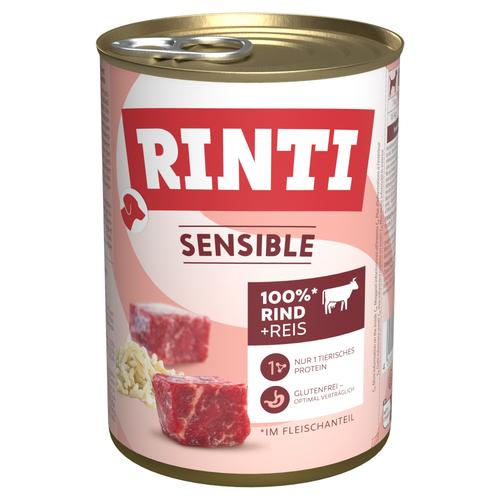 6x400g Sensible Rind & Reis Rinti Hundefutter nass