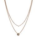 Fossil Necklace for Women Misty Autumn, total length:42+46+5cm extension chain Rose Gold Stainless Steel Necklace, JF02953791