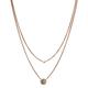Fossil Necklace for Women Misty Autumn, total length:42+46+5cm extension chain Rose Gold Stainless Steel Necklace, JF02953791