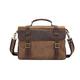 Win8Fong Men's Canvas Crazy Horse Leather Messenger Bag Clutch Bag Shoulder Bag Totes (Coffee)