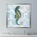 Highland Dunes 'Sea Creatures on Waves II' Watercolor Painting Print Canvas in Blue/Brown | 27.5 H x 27.5 W x 2 D in | Wayfair