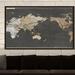 Trent Austin Design® 'World Map in Gold & Gray' Graphic Art Print Canvas | 31.5 H x 51.5 W x 2 D in | Wayfair CAEC93489C0C4542A410325F403AB378