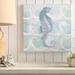 Highland Dunes 'Azure Sea Creatures III' Watercolor Painting Print Canvas in Blue/Gray | 18 H x 18 W x 1 D in | Wayfair