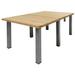 6' x 4' Solid Wood Rectangular Conference Table with Industrial Steel Legs