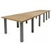 15' x 4' Solid Wood Conference Table with Industrial Steel Legs