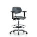 Symple Stuff Salma Drafting Chair Aluminum in Brown/Gray | 33.5 H x 27 W x 25 D in | Wayfair 7A44CAE9B48B4D68800D60541CA4F858