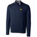 Men's Cutter & Buck Navy Michigan Wolverines Big Tall College Vault Lakemont Tri-Blend Half-Zip Pullover Jacket