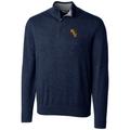 Men's Cutter & Buck Navy West Virginia Mountaineers Big Tall College Vault Lakemont Tri-Blend Half-Zip Pullover Jacket