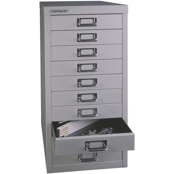 Bisley Schubladenschrank »MultiDrawer« A4, einbahnig, 10 Schübe silber, 27.9x59x38 cm Image