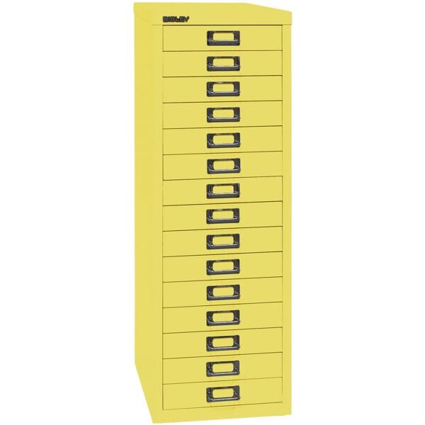 Bisley Schubladenschrank »MultiDrawer« A4, einbahnig, 15 Schübe gelb, 27.9x86x38 cm