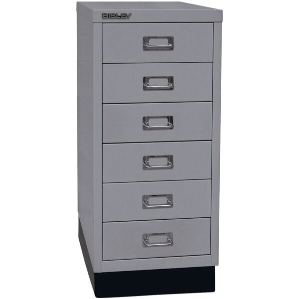Bisley Schubladenschrank »MultiDrawer« A4, einbahnig, 6 Schübe, mit Sockel silber, 27.9x67x38 cm