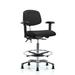 Symple Stuff Beauregard Drafting Chair Upholstered/Metal in Brown | 36.5 H x 27 W x 25 D in | Wayfair F73EE0023C44435793A0EC3347AEDF4E