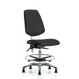 Symple Stuff Miah Drafting Chair Aluminum/Upholstered in Black/Brown | 38.5 H x 24 W x 25 D in | Wayfair CDB9516BA68C4513A9E170B4F3B74D32