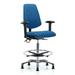 Blue Ridge Ergonomics Drafting Chair blueUpholstered/Metal | 43 H x 27 W x 25 D in | Wayfair ESD-FHBCH-MB-CR-T0-A1-CF-EG-ESDBLU