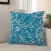 Winston Porter Marez Print Square Pillow Polyester/Polyfill/Cotton in Green/Blue | 18 H x 20 W x 7 D in | Wayfair 154AB2420C74476BB3F75CAC160C54CD